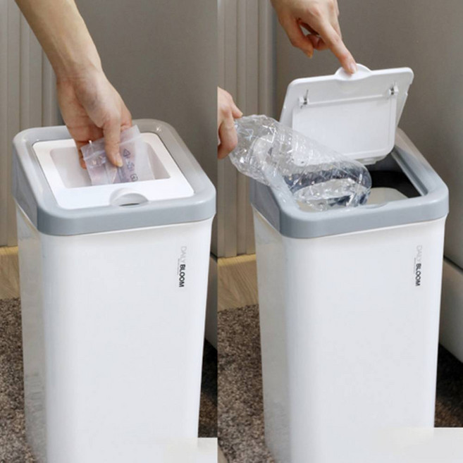 국산 업다운 냄새차단 휴지통 10L 종량제 쓰레기통 10L 대형 냄새차단 밀폐 원터치 화장실 사무실 주방 욕실 업소용 쓰레기통 휴지통, 그레이 사각 10L, 그레이, 1개