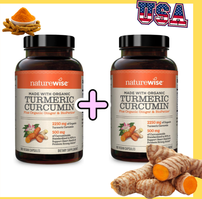 면연력높이는 유기농 커큐민 강황 바이오페린 1통 180캡슐 2개, 180정