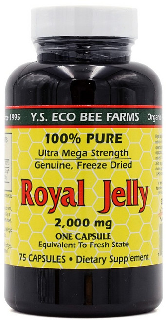 [정품보장]에코 비 팜 로얄젤리 2000mg YS Eco Bee Farms 75정 X 1병, 1개
