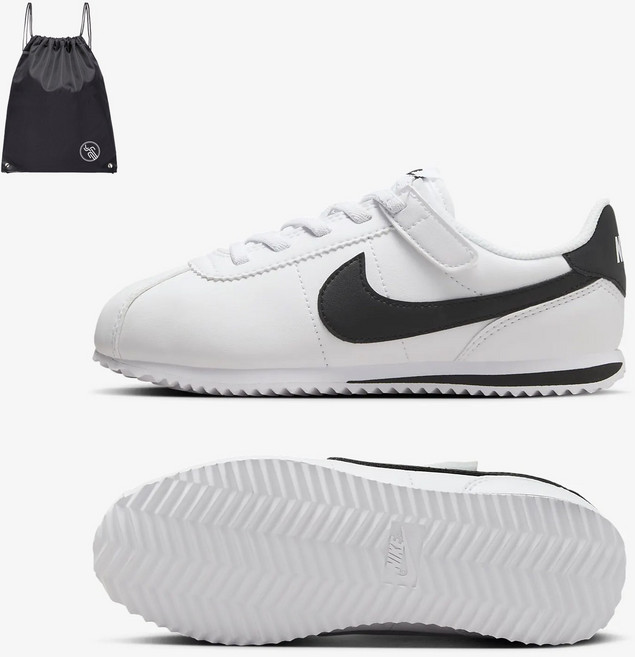 나이키 키즈 코르테즈 운동화 신축성 끈과 벨크로 스트랩 신발 (PGN짐쌕가방 지급)