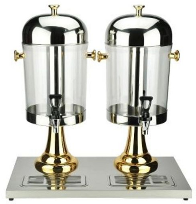 쥬스 디스펜서 스텐 뷔페 워터저그 업소용 카페, 이중 금색 8리터, 1개