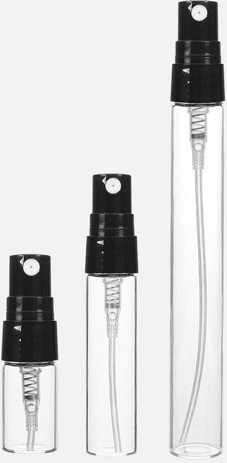 강군샵 향수공병 스프레이 플라스틱캡 블랙 투명 2ml / 10ml 휴대용 유리 용기, 08. 분홍뚜껑 투명 5ml
