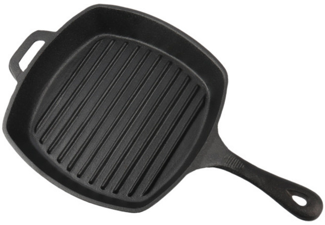 무쇠냄비 스테이크냄비 고기후라이팬 인덕션 범용 무쇠냄비 가정용 오일프리 후라이팬 끈적임 없음, 25cm, 하나, 1개