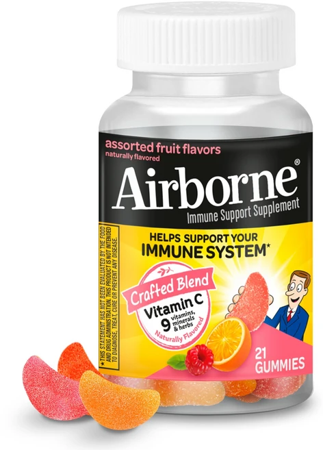 에어본 력 지원 보충제 비타민 C 씹어먹는 구미 21개입 에어본 력 지원 보충제 비타민 C 씹어먹는 구미 21개입, 1개 - 쿠팡