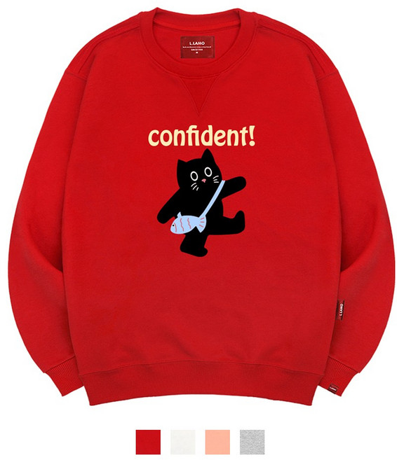 엘라모 3M 위풍당당-냥 맨투맨 남녀공용 빅사이즈 S~4XL