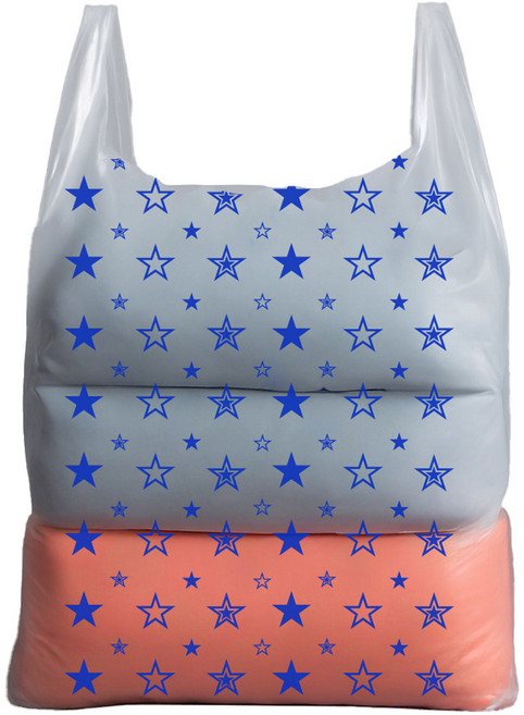 좋은포장 별모양 이불보관 비닐봉투 대용량, 파란별 8호 90리터