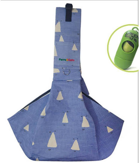 비숑 밀착형 소형견 강아지 코튼 슬링백 블루 간편함 내구성 가벼움 손쉬움, 1개