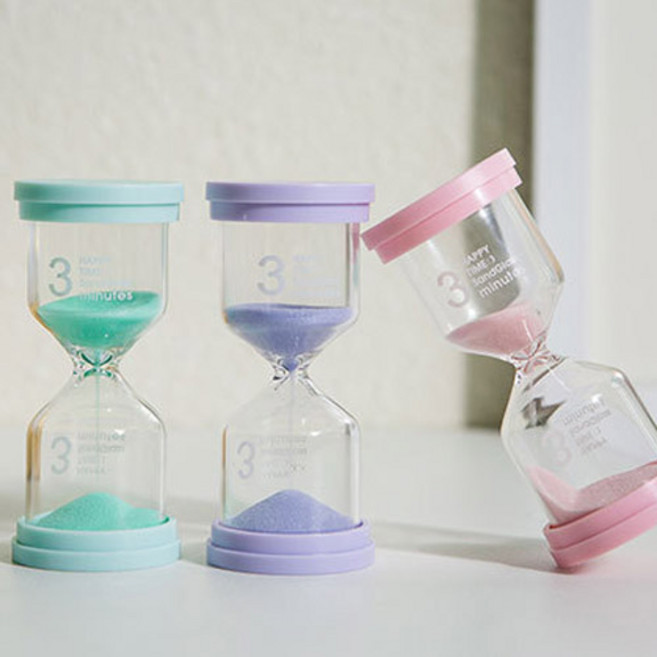 맥라이프 모래 시계 타이머 3분, 핑크