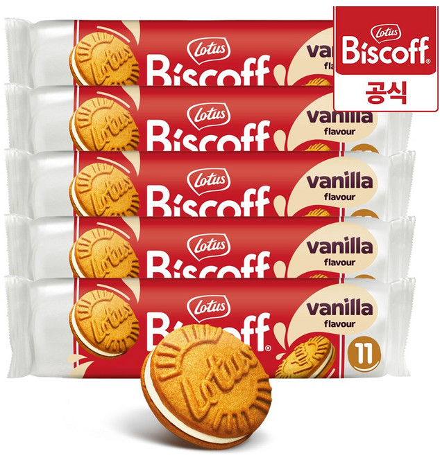 로투스 비스코프 샌드 바닐라맛, 110g, 5개