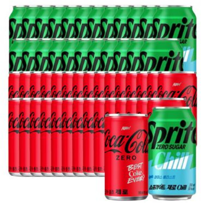 테온셀 코카콜라제로 190ml x 30캔 +스프라이트 제로 Chill 350ml 24캔