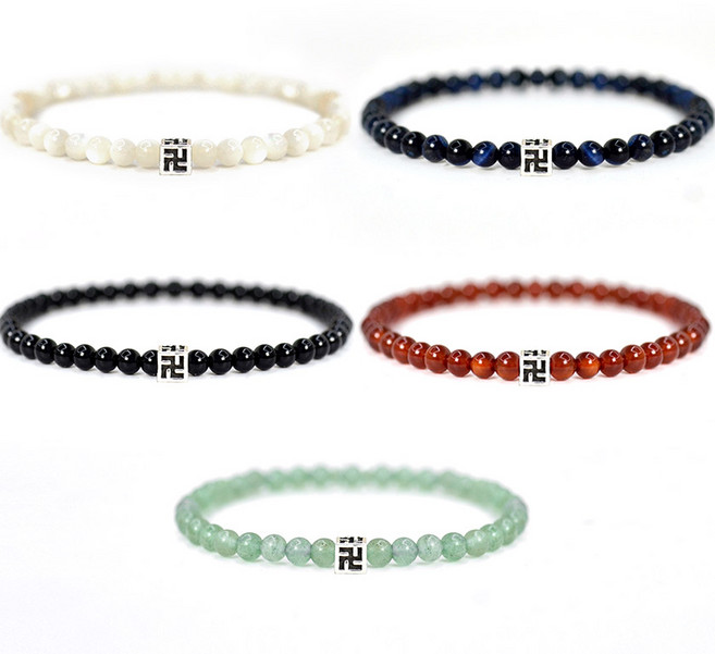 반지소 실버 불교 만자 호안석 오닉스 원석 염주팔찌 초아