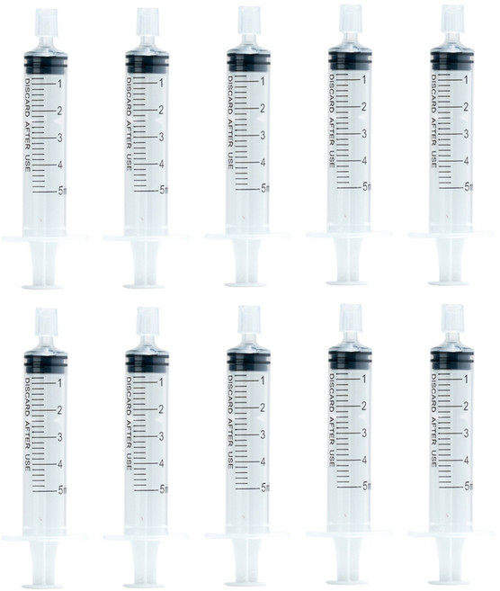 향수 공병 리필 소분용 주사기, 1세트, 5ml