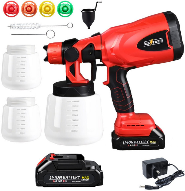 우스틴스 독일기술 무선 전기 페인트스프레이건, 스프레이형(배터리 1개)