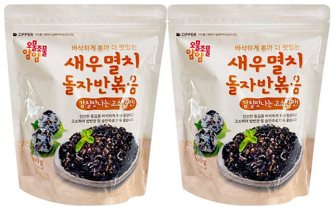 오물조물얌얌 새우멸치 돌자반 볶음, 2개, 300g