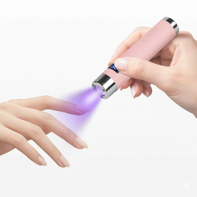 베로니 자동센서 미니 젤램프 거치대 포함 LED 3W 휴대용 C타입 충전식, 1개, 핑크