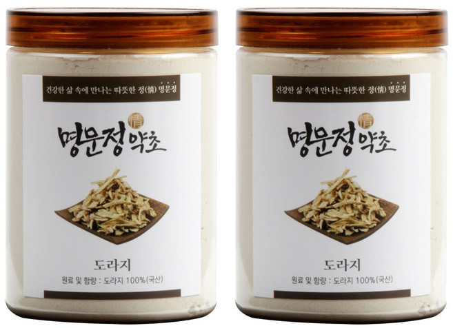 명문정약초 도라지 가루 국산 100% 약도라지 분말 백도라지 파우더, 250g, 2개