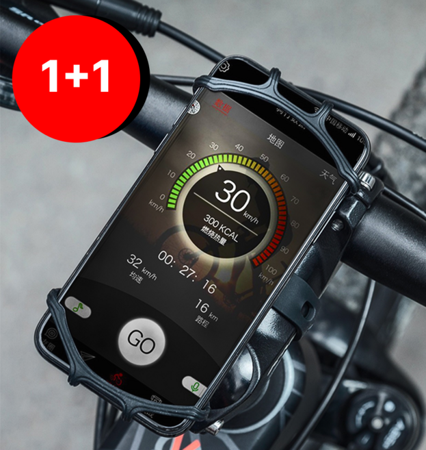 웰린 초강력 고정 자전거 핸드폰 거치대 1+1 2개, 블랙 2개