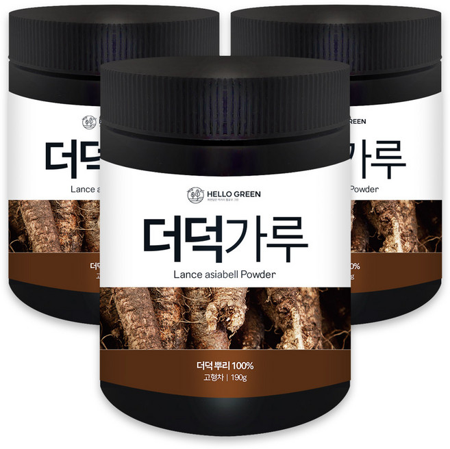 헬로우그린 국내산 더덕 가루 190gX3(통) 총570g, 190g, 3개