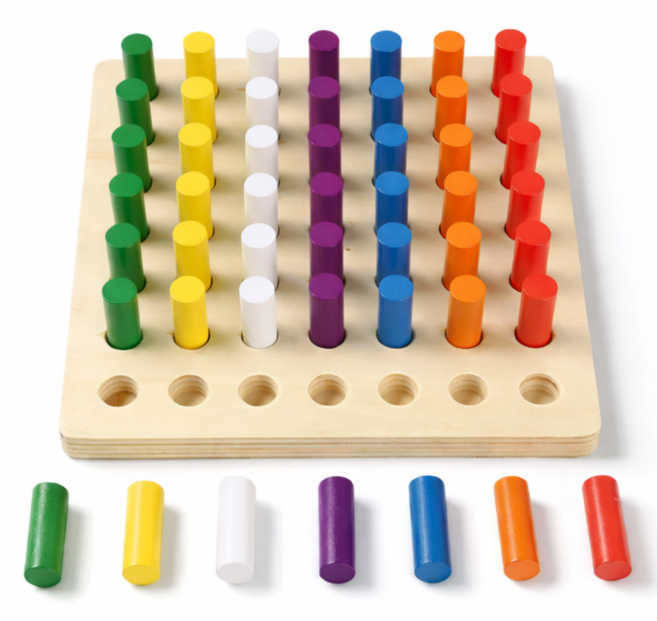 로로랜디 작업 치료 도구 뇌졸중 21.5CM 소근육 인지 치매 노인 감각 손가락 교구 운동 훈련 소도구 막대끼우기 칼라스틱, 1개, 레인보우