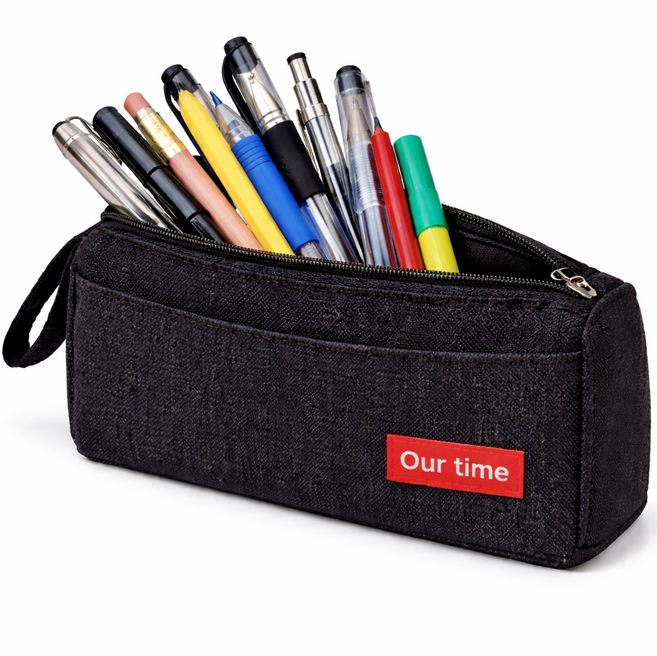 박스루트 수납력 좋은 학생 대용량 멀티 필통, 1개, 검정