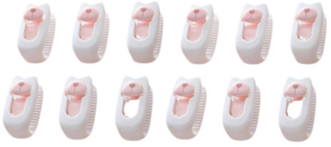 디쏠 침대시트 곰돌이 클립 패드 고정 집게, 12p, 화이트