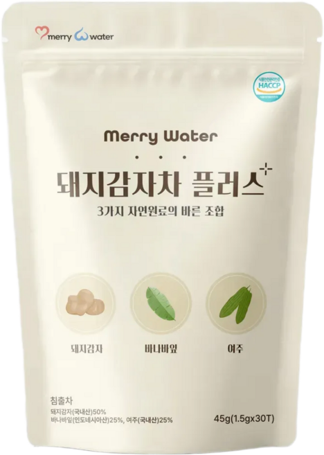 메리워터 돼지감자차 플러스 여주 바나바잎, 1개, 30개입, 1.5g