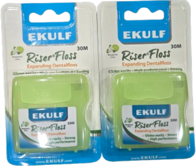 라이저 치실 버가못 라임향 꿀벌 식물성왁스, 1세트, 2개입, 30m