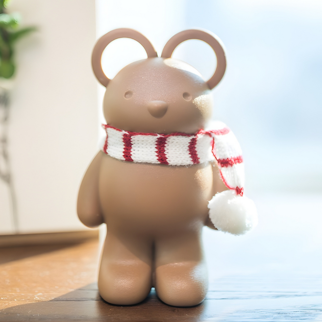 퀄리 테디베어 가위 클립홀더 스탠딩 곰돌이 문구용 가위 (목도리 증정), 브라운, 1개, 테디베어가위(목도리증정)