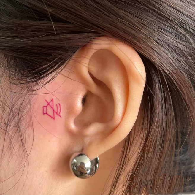 彩色紋身貼紙 幾何圖案 防水 持久 ins風格 甜酷設計, 1個, 靜音模式-1張6個