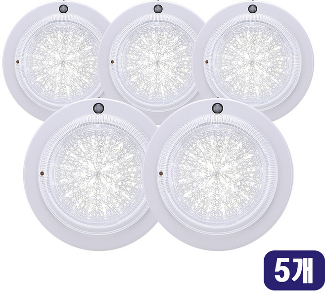 킴스LED 원형 센서등 15W 240mm, 5개, 주광색