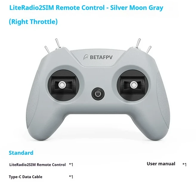 비행기 모델 리모컨용 BETAFPV LiteRadio 2 SIM 피닉스 RC8 크로싱 시뮬레이터 핸들 리모컨 선물 장난감, 01 Grey-left hand