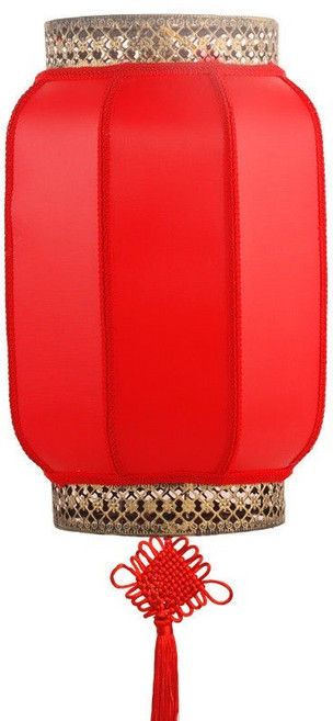 羊皮吊燈 中式仿古紅燈籠 戶外裝飾燈, 全紅,高50厘米直徑30厘米