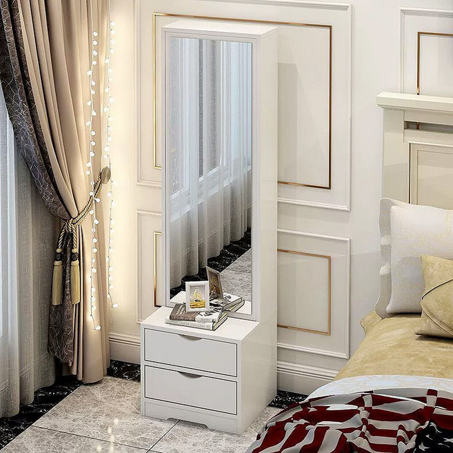 루나글램 수납 전신거울 화장대, 화이트