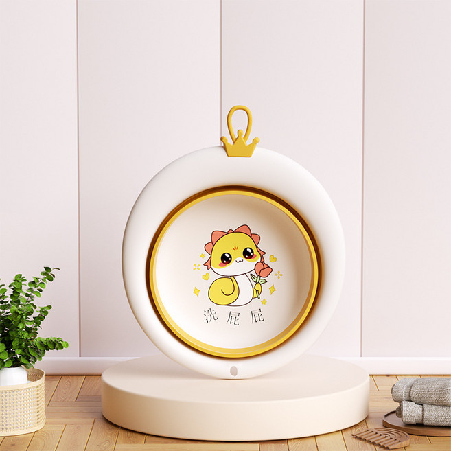 嬰兒洗臉盆可摺疊兒童臉盆三件套新生兒童寶寶專用洗屁屁小盆子2, 1個, 蛇款-洗屁屁(送掛繩):如圖