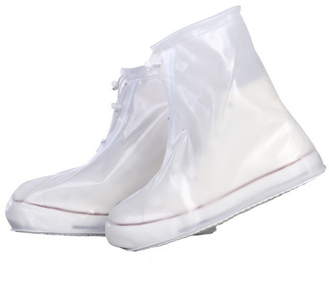 防滑加厚耐磨止滑雨鞋套 防水鞋套 短筒雨鞋套 雨天神器, S號, 磨砂白