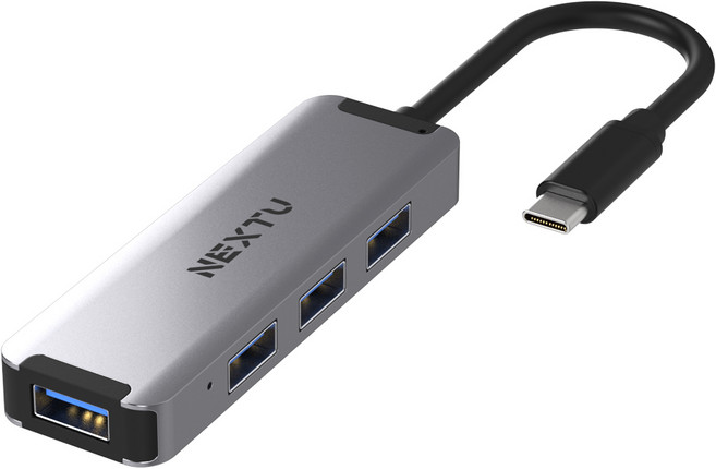 NEXTU 665TC/4포트 C타입 USB허브 알루미늄 재질, 혼합색상, 1개