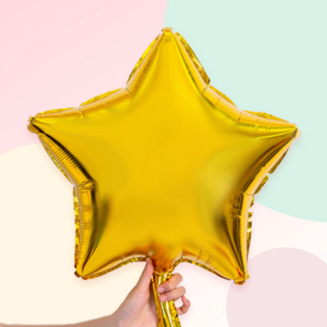 [파티지] 히어로풍선 모음 / 생일풍선 세트 배트맨 아이언맨 스파이더맨풍선, HR_F_별풍선_대형 (18인치)_골드