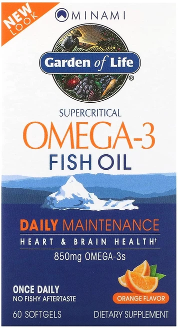 Minami Nutrition Garden of Life 초임계 오메가3 피쉬 오일 오렌지 소프트젤 60정, 1개 - 쿠팡