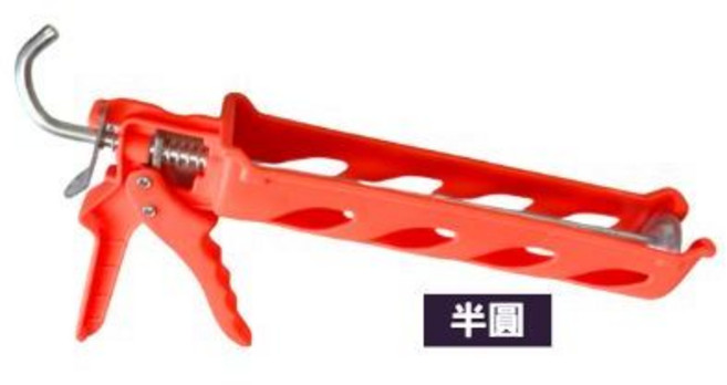 大力夯專業五金 塑鋼矽利康槍 手動省力壓膠槍 施工填縫劑槍 半圓款, 1個, 塑鋼半圓