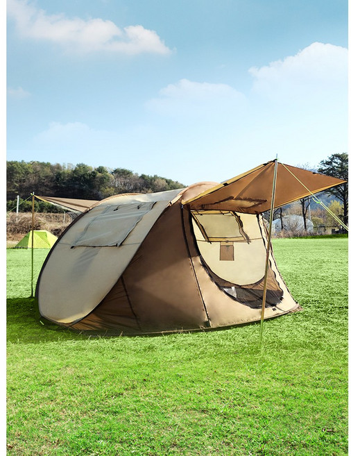 캠프365 원터치 팝업 자동 그늘막 텐트 4인용 5인용 캠핑 피크닉 텐트 확장 타프, 팝업텐트 4인용 (베이지), 팝업텐트 4인용 (베이지)