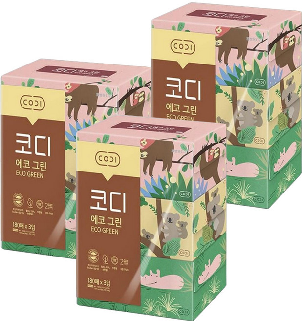 코디 에코그린 각티슈 180매x3입x4개