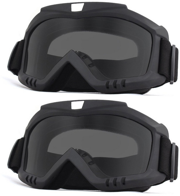 엠파이어 T707 방풍 고글 스키 오토바이고글 자전거 스노우보드 2개구성, 검정 그레이