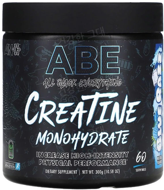ABE 크레아틴 일수화물 블루라즈 파우더 분말 300g 운동 부스터 Creatine, 1개, 120g - 쿠팡
