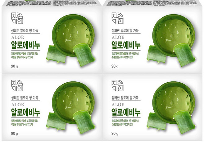 무궁화 자연미인 알로에비누, 90g, 4개입