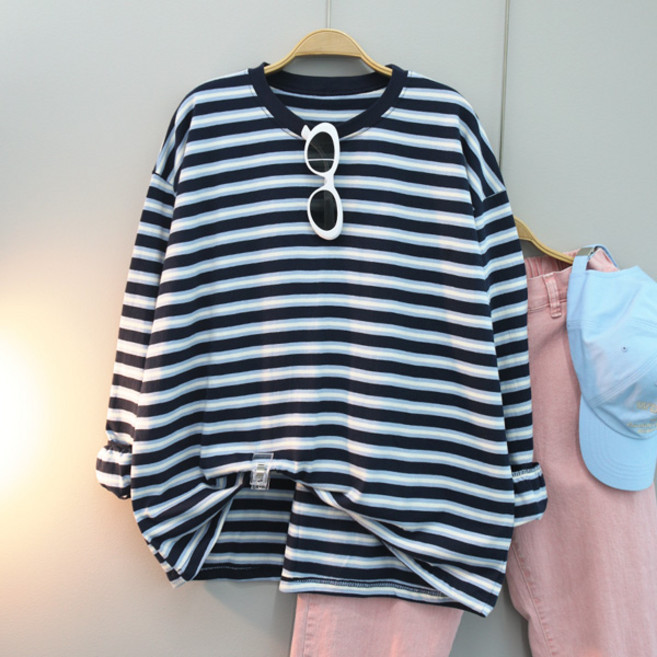 달콩 여성 빅사이즈 봄신상 뱅크쓰리단가라박스티