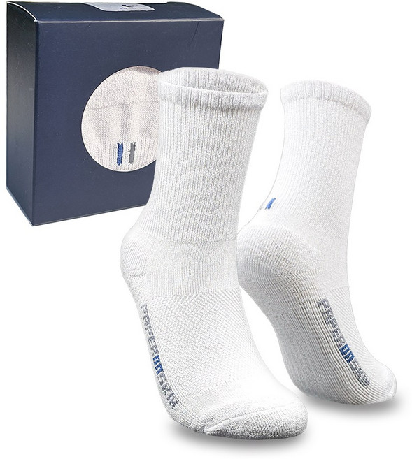 쿠션 논슬립 통기성 종이섬유 중목 스포츠 양말 - 골프 러닝 헬스 빅사이즈용 프레쉬핏, 여성중목(225-250), 1켤레