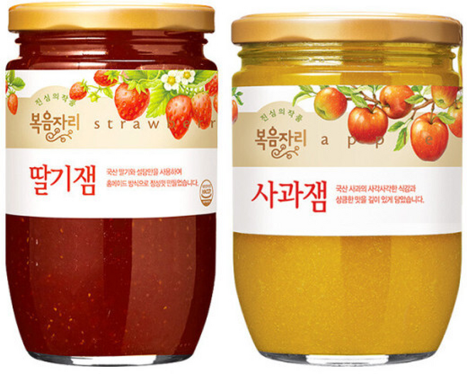 복음자리 딸기잼 +사과잼, 1개, 500g