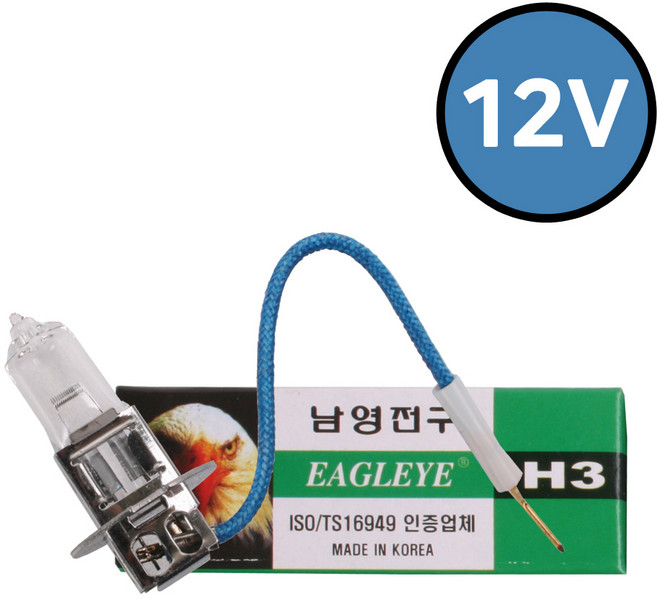 남영전구 일반형 H3 12V 전조등 자동차 할로겐, 투명, 1개