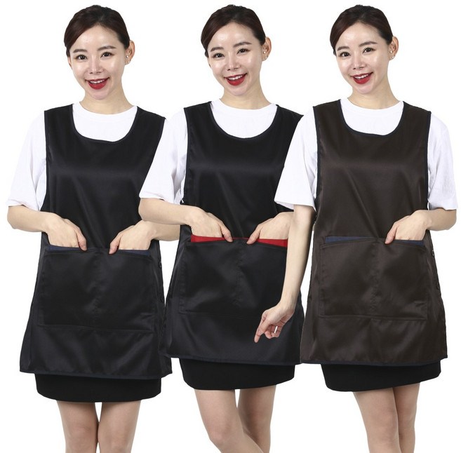 DWLA66 등전체 3D망사 큰주머니 원피스 앞치마, DWLA66 검정+벌집, 1개