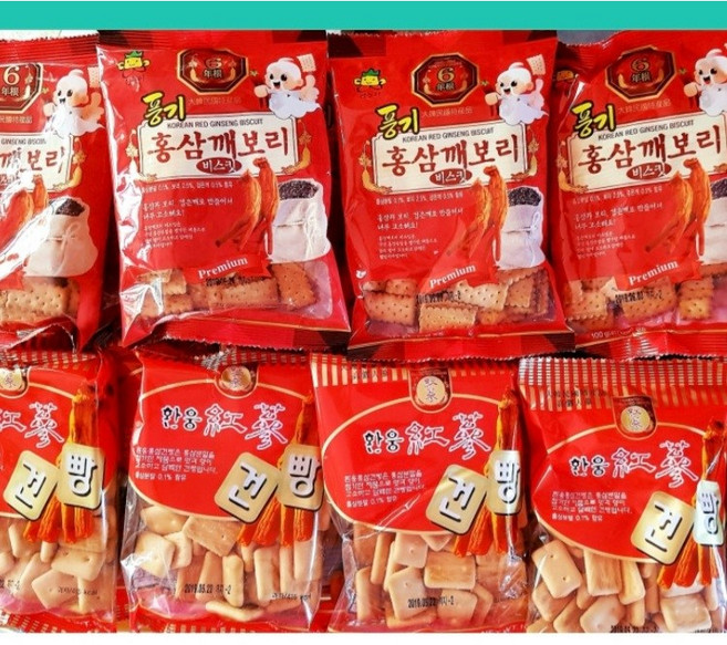 풍기 홍삼깨보리비스킷 홍삼건빵 혼합30봉 부모님간식 친구선물, 30개